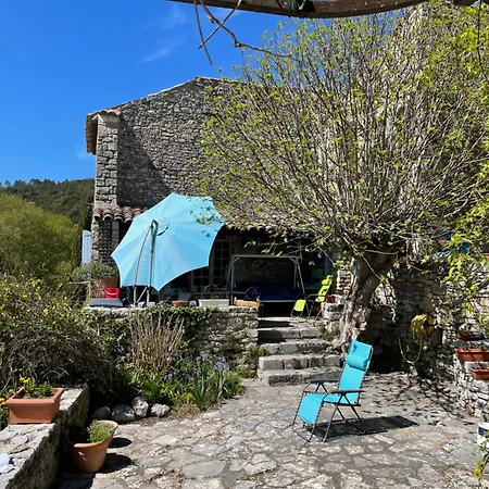 Vila Fabulous Large In With Terraces Overlooking The River Ceze With Private Pool Montclus (Gard)