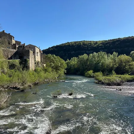 Fabulous Large In With Terraces Overlooking The River Ceze With Private Pool Villa