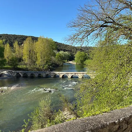 Fabulous Large In With Terraces Overlooking The River Ceze With Private Pool Vila