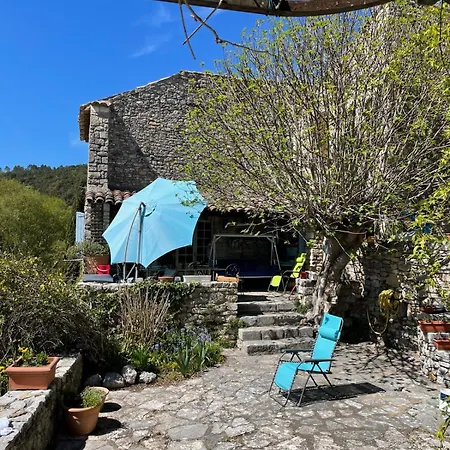 Fabulous Large In With Terraces Overlooking The River Ceze With Private Pool Montclus (Gard)