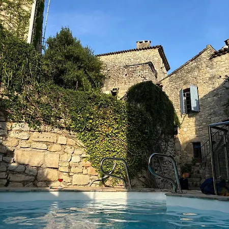 Villa Fabulous Large In With Terraces Overlooking The River Ceze With Private Pool