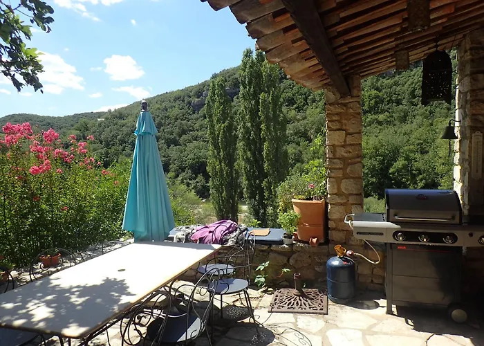 Fabulous Large In With Terraces Overlooking The River Ceze With Private Pool Villa Montclus (Gard)