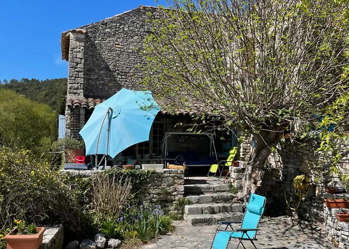 Villa Fabulous Large In With Terraces Overlooking The River Ceze With Private Pool Montclus (Gard)