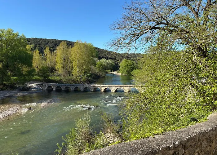 Fabulous Large In With Terraces Overlooking The River Ceze With Private Pool Villa