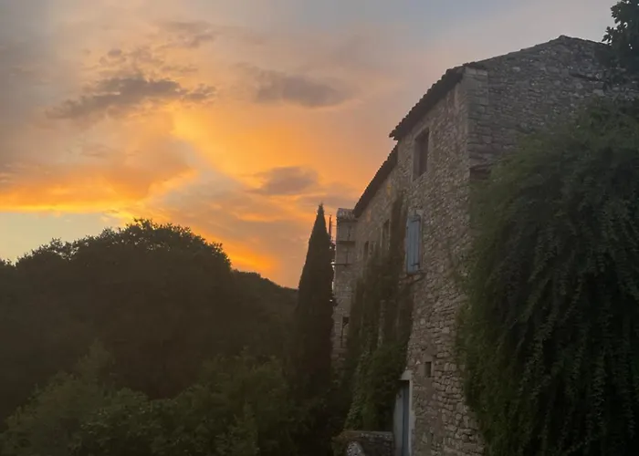 Villa Fabulous Large In With Terraces Overlooking The River Ceze With Private Pool